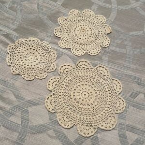 Set of 3 Vintage Dollies Three Different Sizes Cream Colored